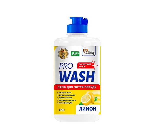 PRO WASH ჭურჭლის სარეცხი სითხე ლიმონი 470გრ